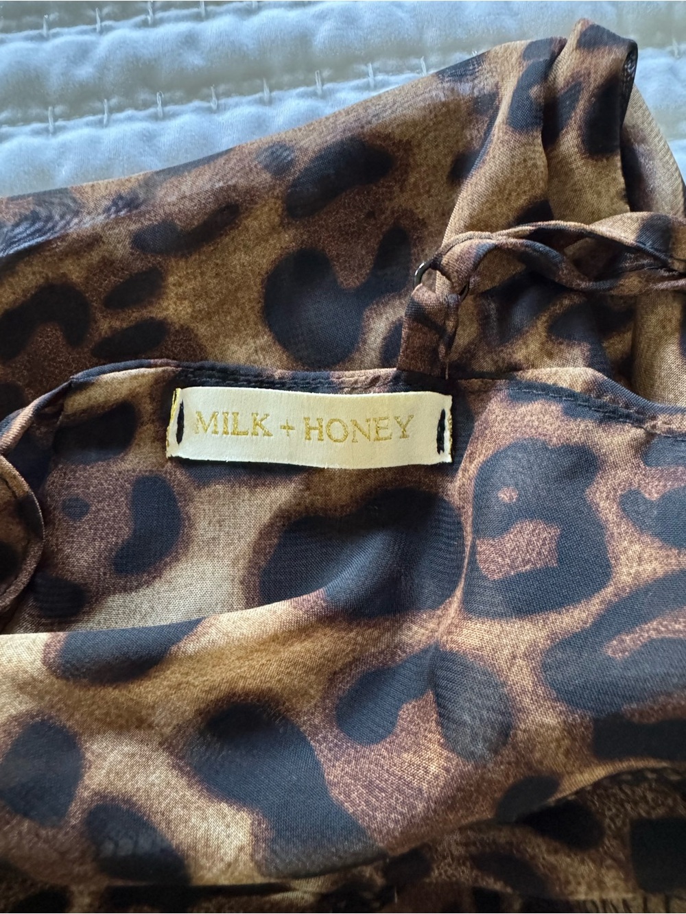 Milk + Honey Chiffon Cowl Neck Maxi Dress - Leopard Print (Small) - Picture 4 of 5